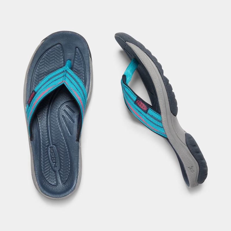 Keen Kona Flip II Womens Flip Flops Blue Outlet (1625-VJFYA)